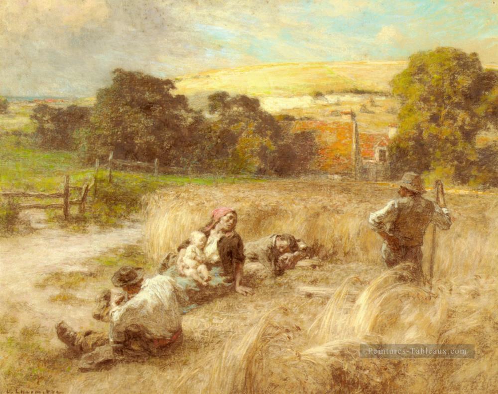 Repos Pendentif La Moisson scènes rurales paysan Léon Augustin Lhermitte Peintures à l'huile